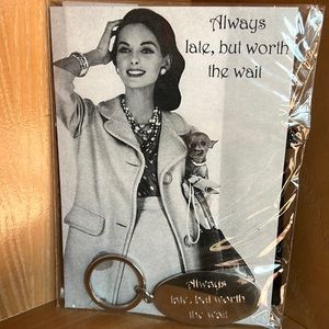 Silver Engraved Keychain - Always Late